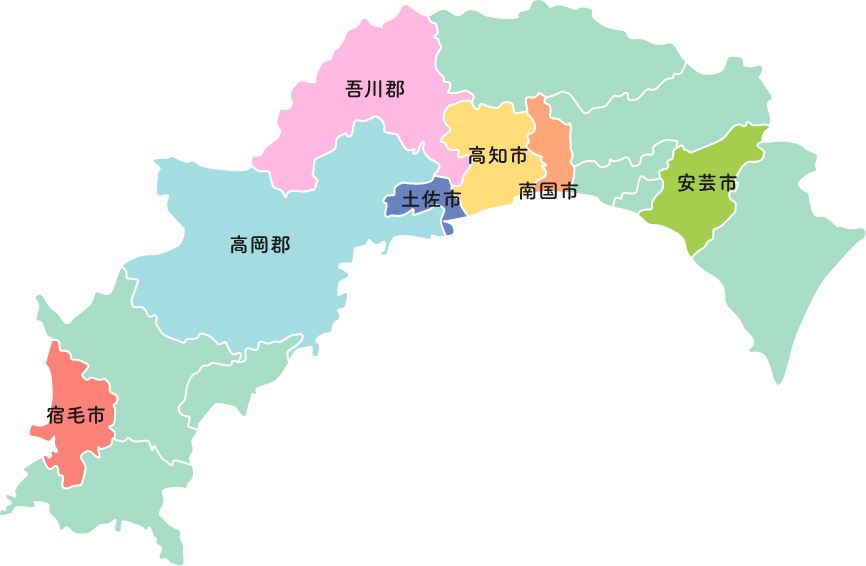 高知の地域別地図